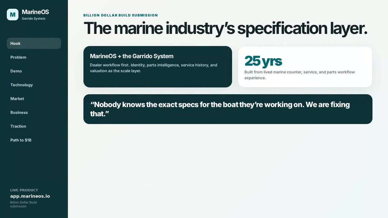 MarineOS demo — the marine industry's specification layer